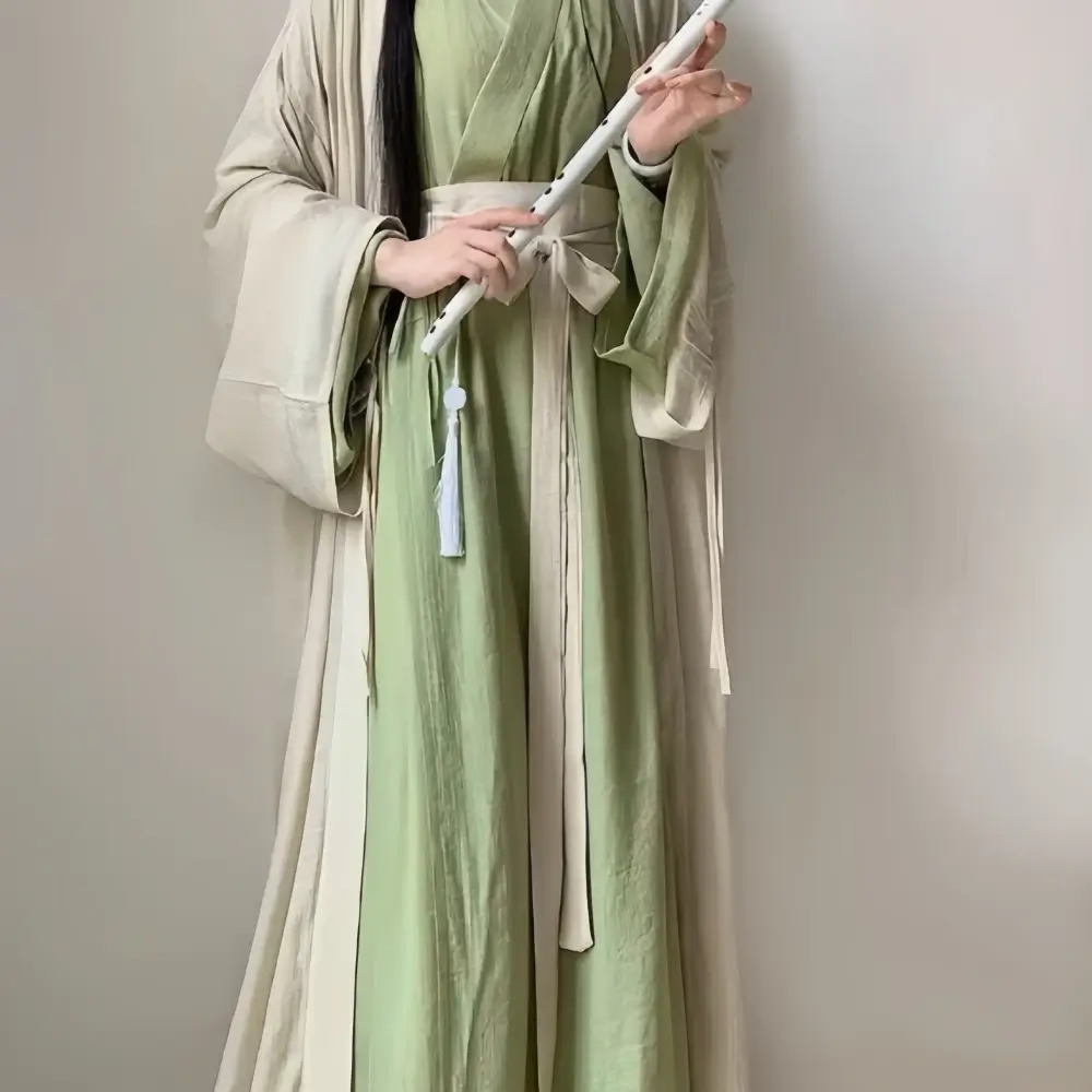 Chinese Jin-style straight-hemmed wide-sleeved Wei-Jin suit