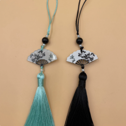 水墨扇流苏古风配饰压襟禁步国风璎珞吊坠服装辅