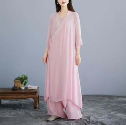 禅意女装文艺复古汉服春 唐装中国风禅修茶服